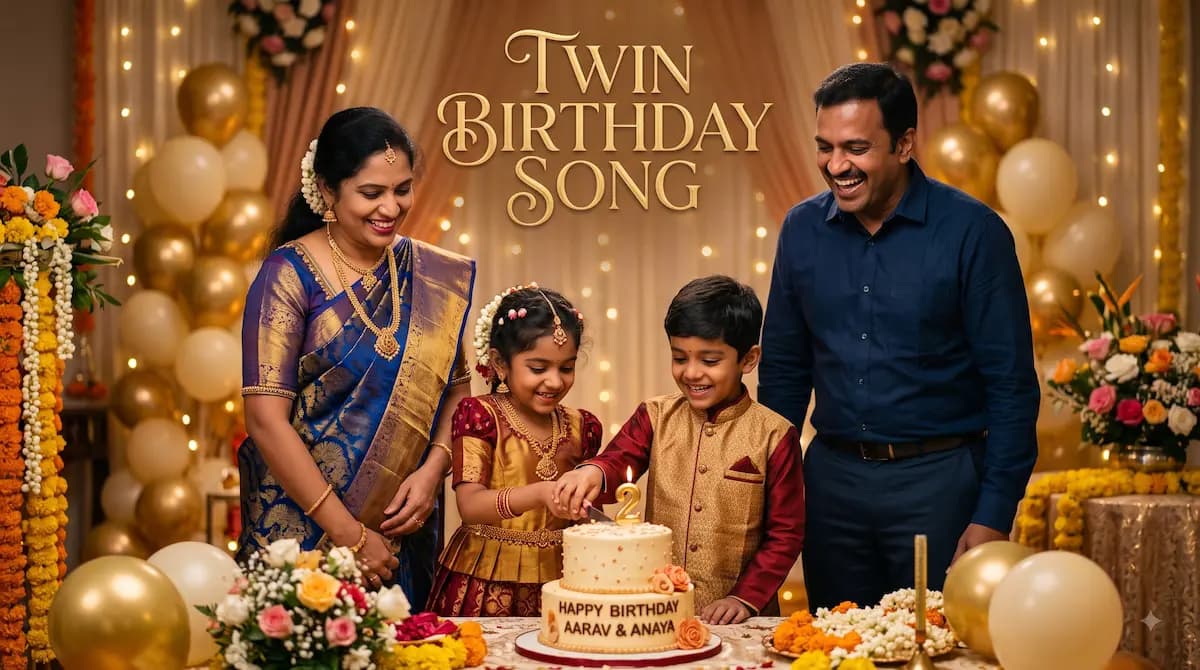 Twin Birthday Song with Names